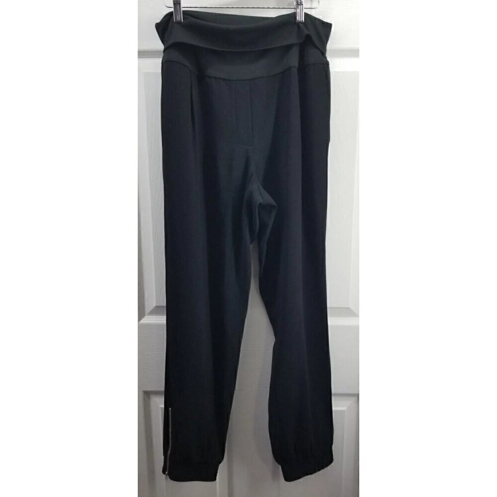 Aritzia Wilfred High Waisted Ankle Zip Jogger Pants Black Size M